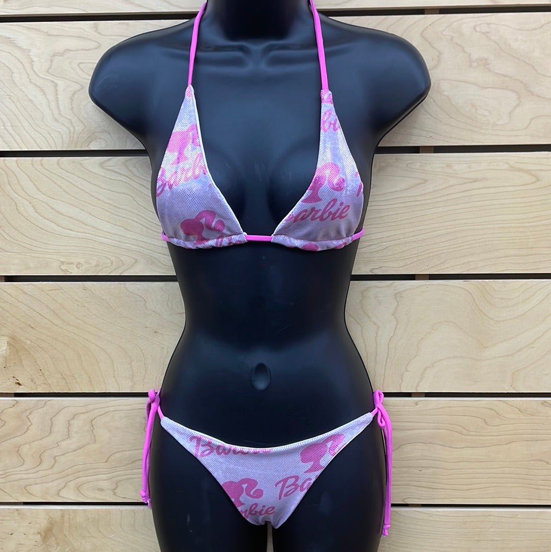 Demon Bikini – An Online Bikini Store in USA - Silver & Pink // Triangle Top - Bikini Top - 1