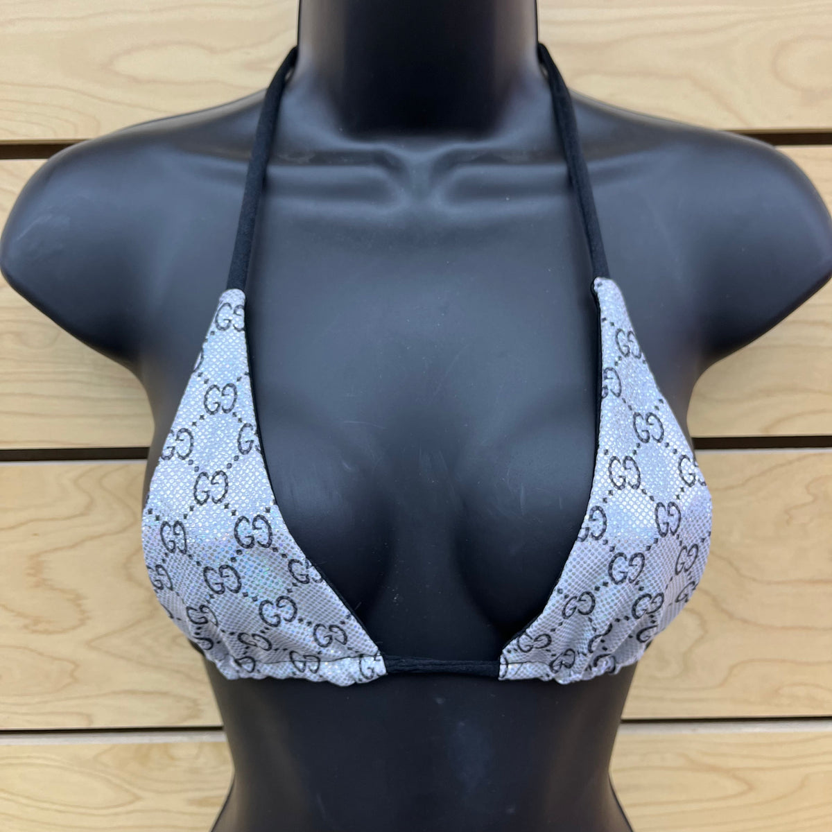 Demon Bikini – An Online Bikini Store in USA - Silver & Black // Triangle Top - Bikini Top - 1
