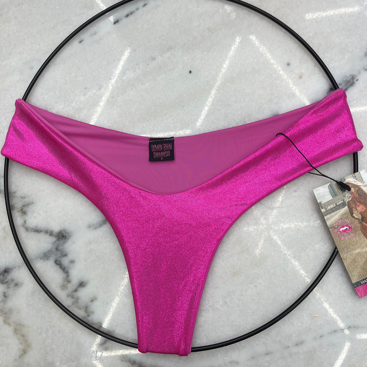 Demon Bikini – An Online Bikini Store in USA - Pink Lady // Malea Thong Bottom - Bikini Bottom - 1