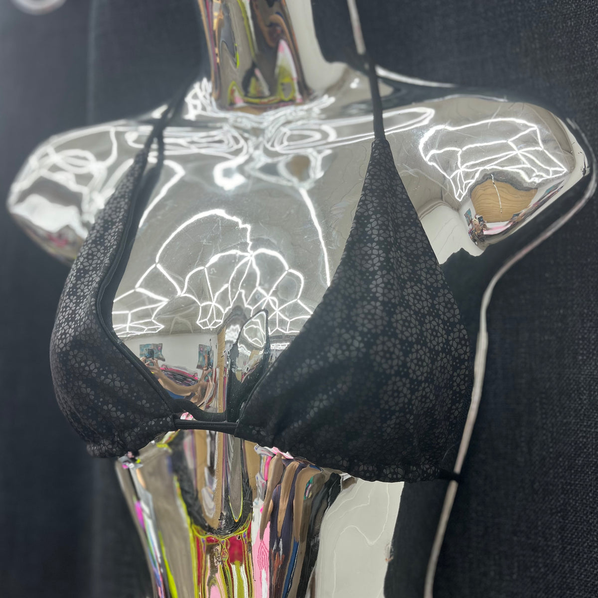 Demon Bikini – An Online Bikini Store in USA - Black Daisy // Triangle Top - Bikini Top - 1