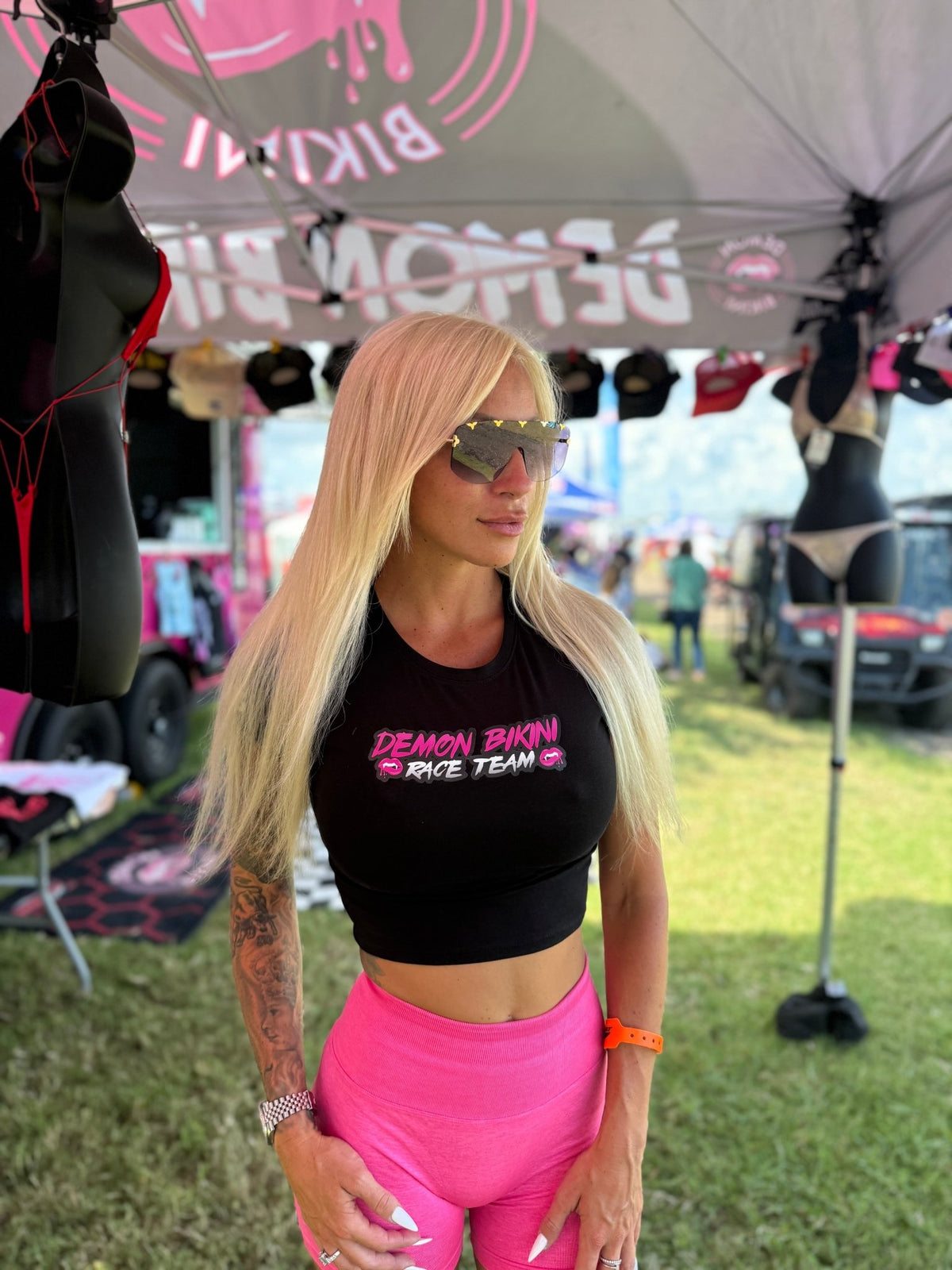 Demon Bikini - Black Race Team Cropped Short Sleeve - 1