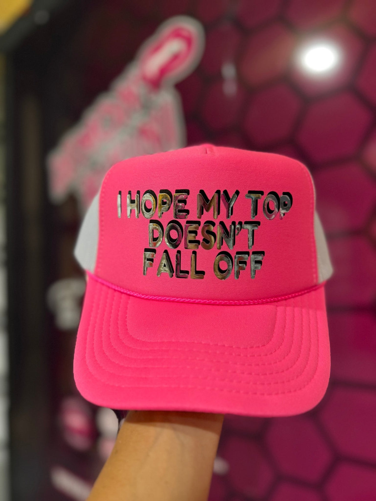 Demon Bikini - I Hope My Top Doesn’t Fall Off Trucker Hat - 1