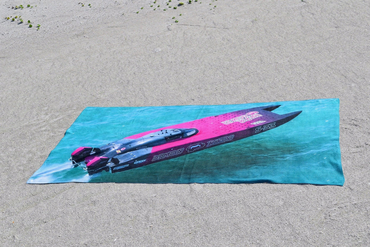 Demon Bikini - Race Boat Beach Towel - 1