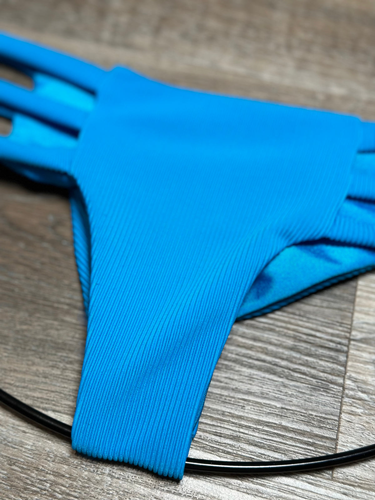 Demon Bikini – An Online Bikini Store in USA - Hawaii Blue Ribbed // Strappy Bottom - Bikini Bottom - 1