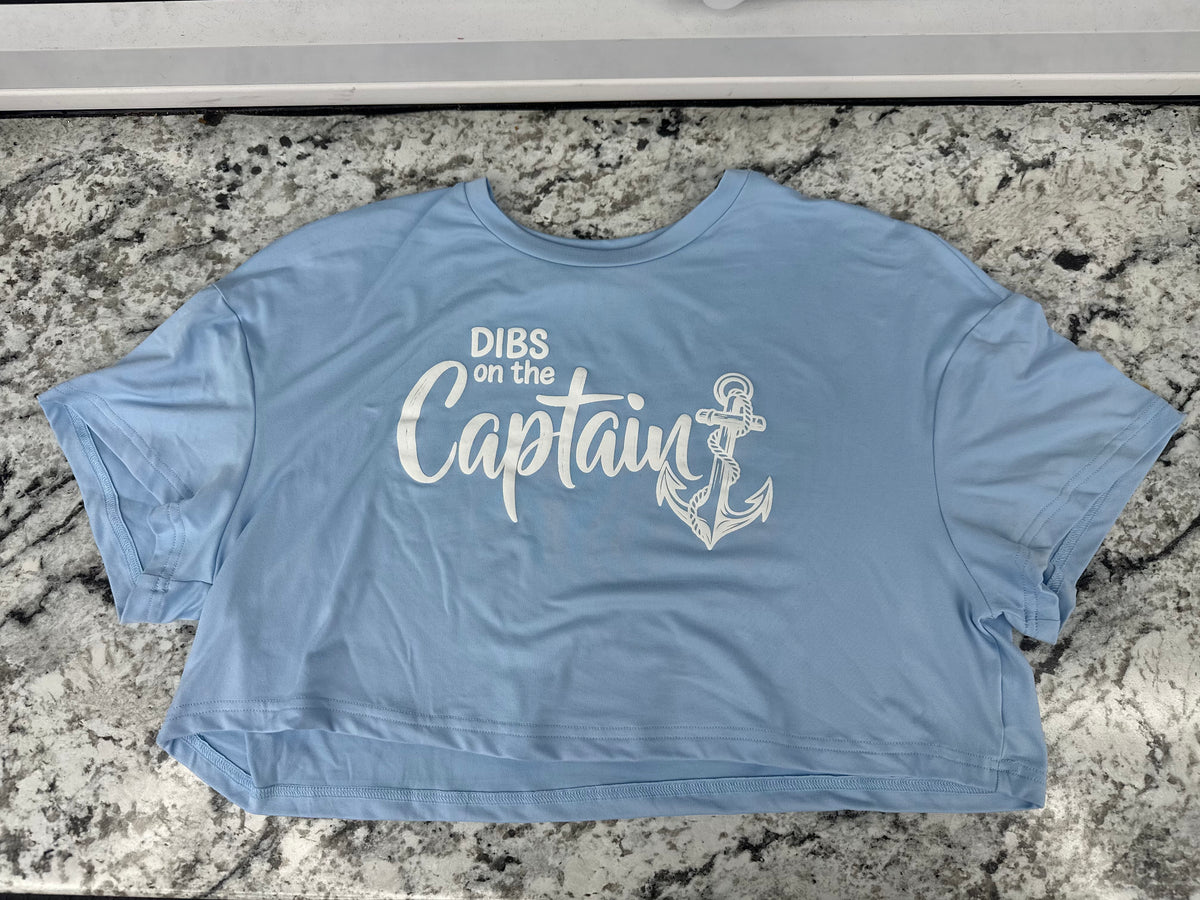 Dibs on the Captain Blue Crop Tee