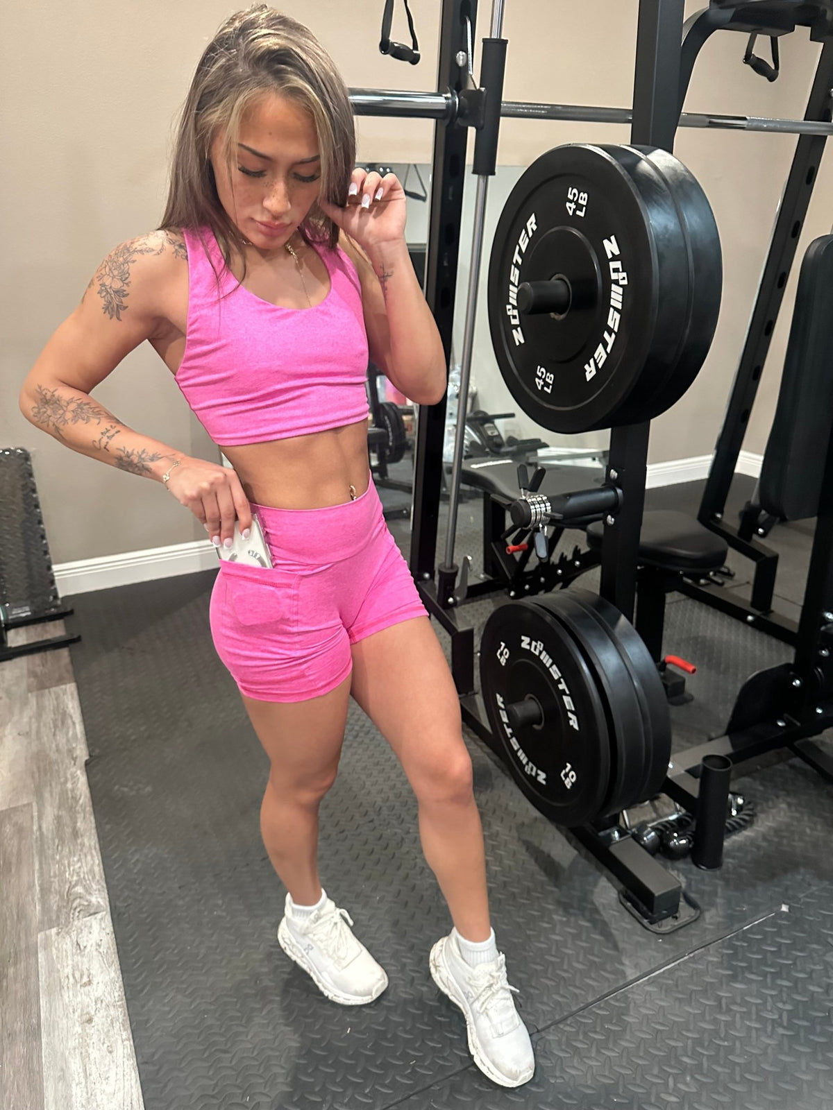 Demon Bikini - Demon Bikini Sport Pink Racerback Crop Tank - 4