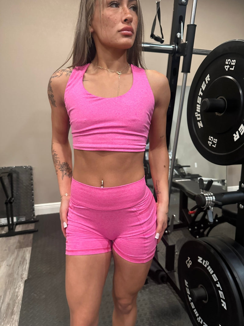 Demon Bikini - Demon Bikini Sport Pink Racerback Crop Tank - 2