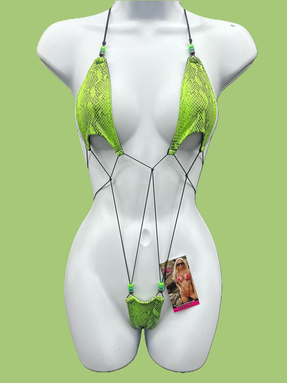 Demon Bikini - Green Snake Chamber Sling - 1
