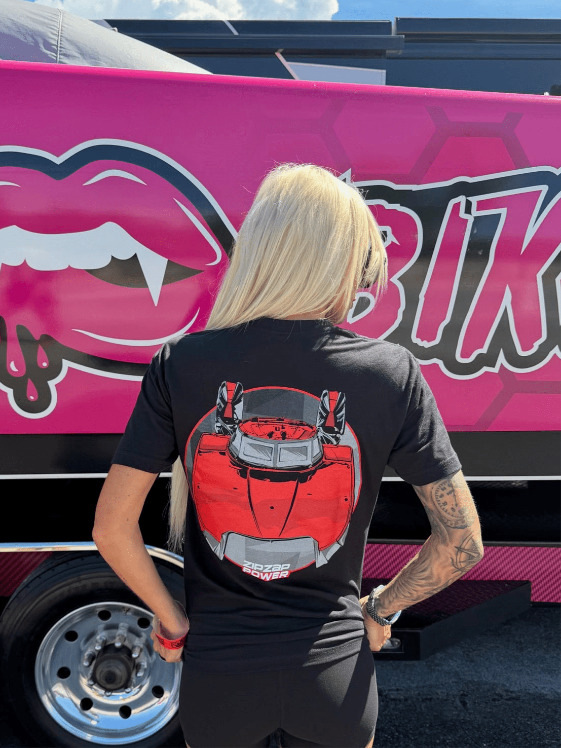 Demon Bikini - Impending Zip Zap Red T-Shirt - 1