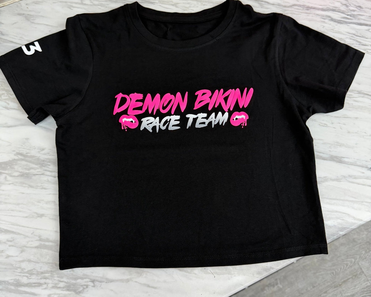 Demon Bikini - New Black Race Team Cropped Short Sleeve - 1
