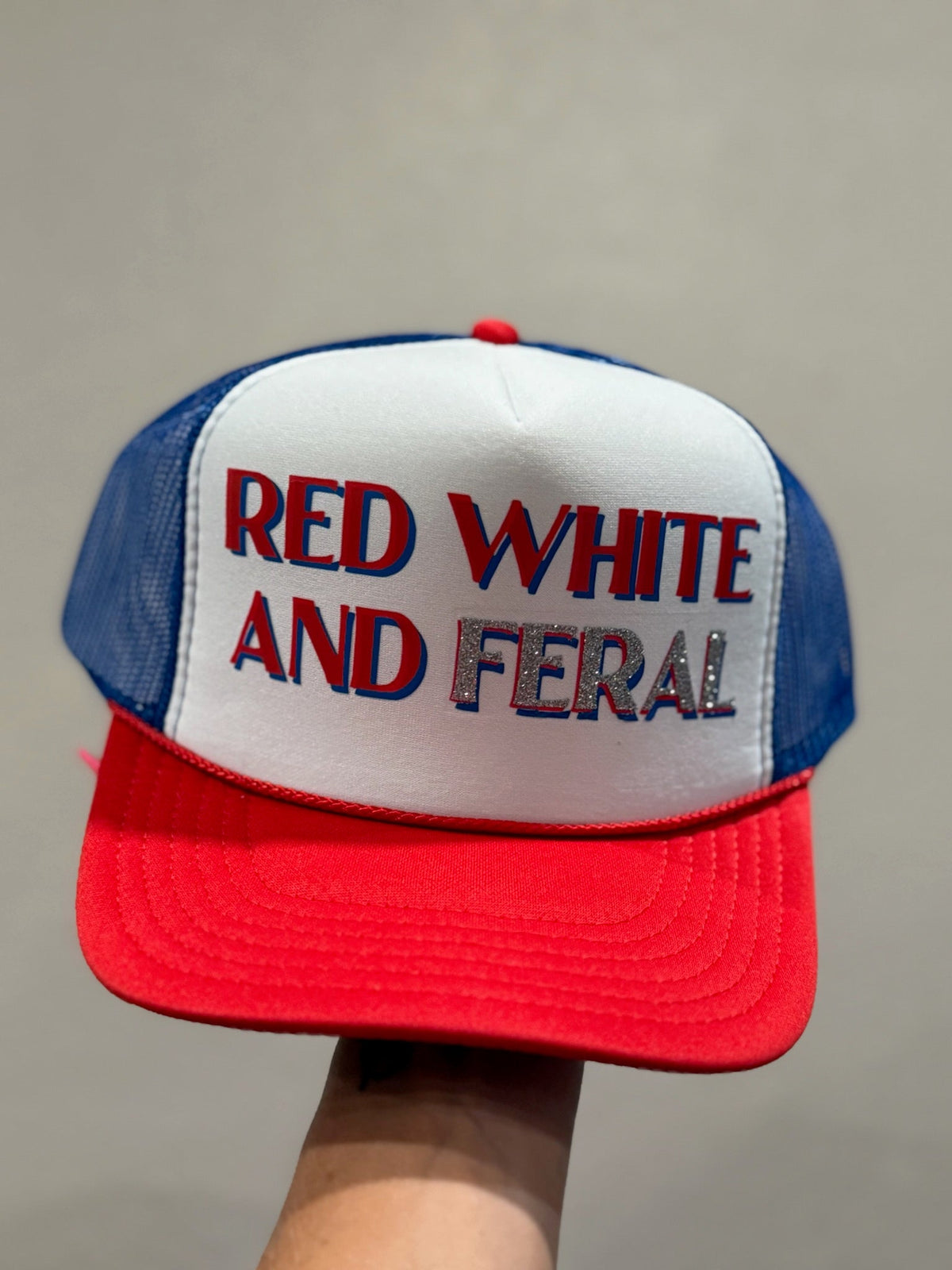 Demon Bikini - Red White And Feral Trucker Hat - 1