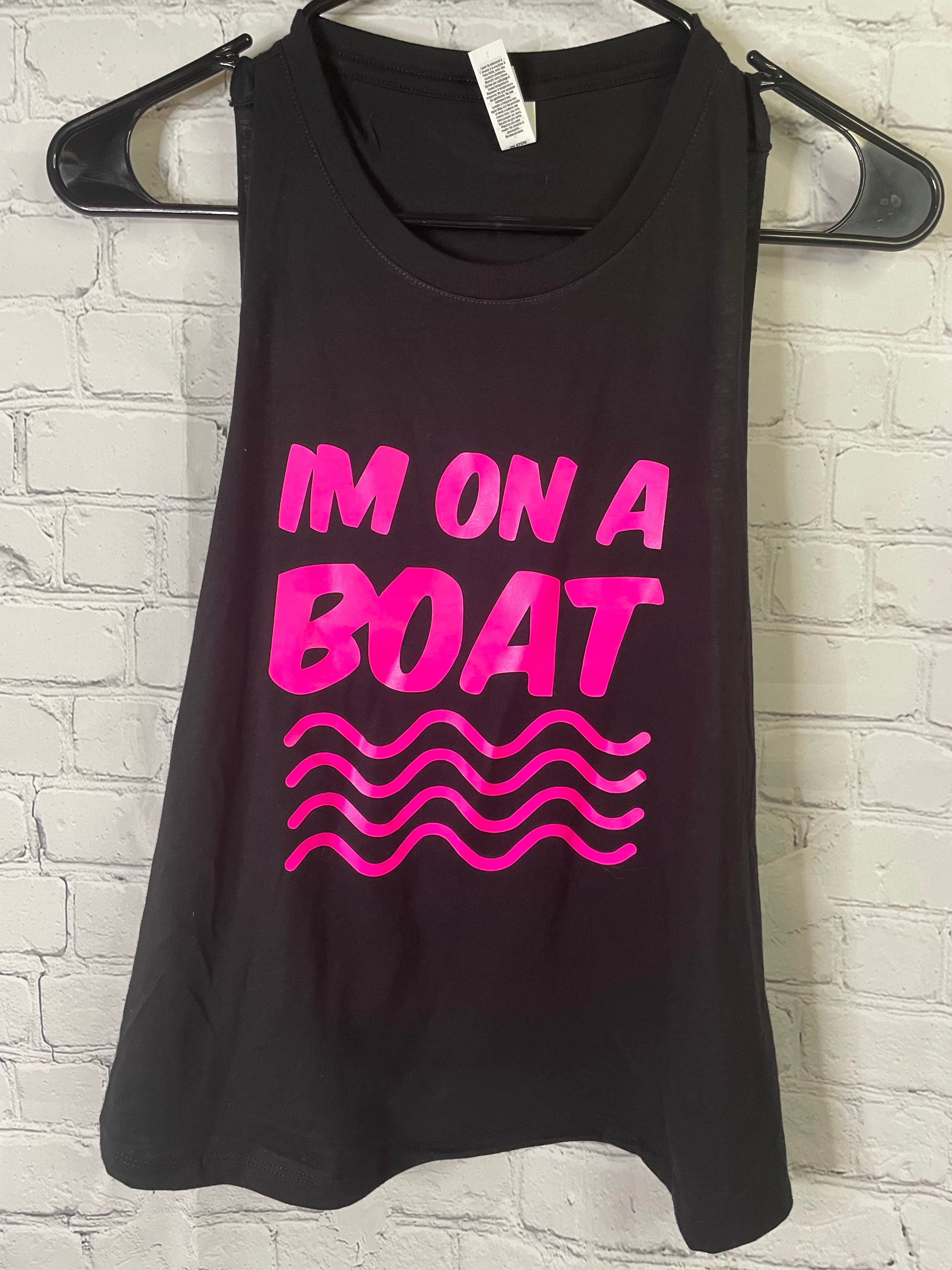 I'm on a Boat // Tank - Pink & Black - Demon Bikini – An Online Bikini Store in USA